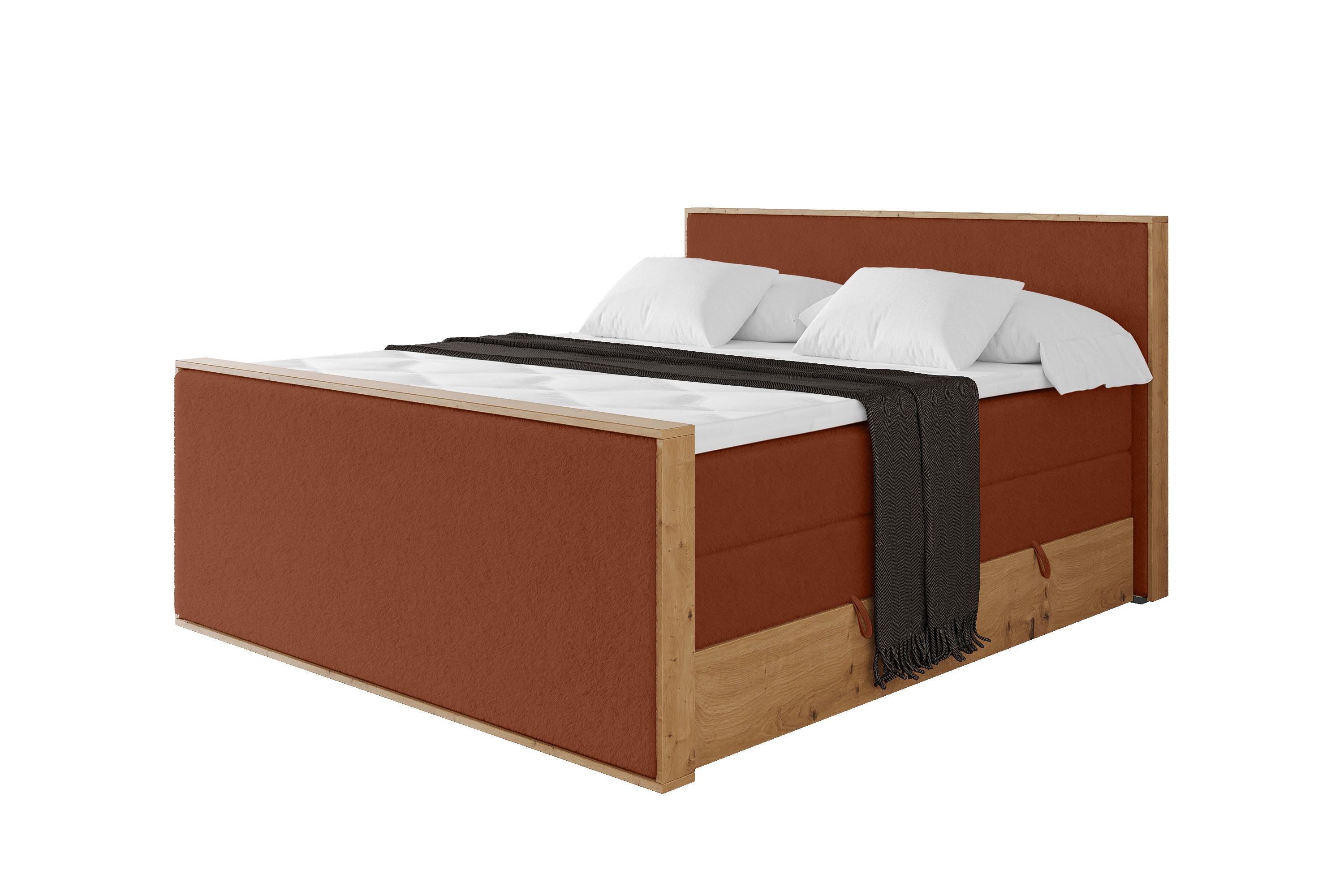 BOXSPRINGBETT LOLLI9 -Z-KING 120x200 - H3/H4 Rot - Rot, Holzwerkstoff (120/200cm) - ALTDECOR