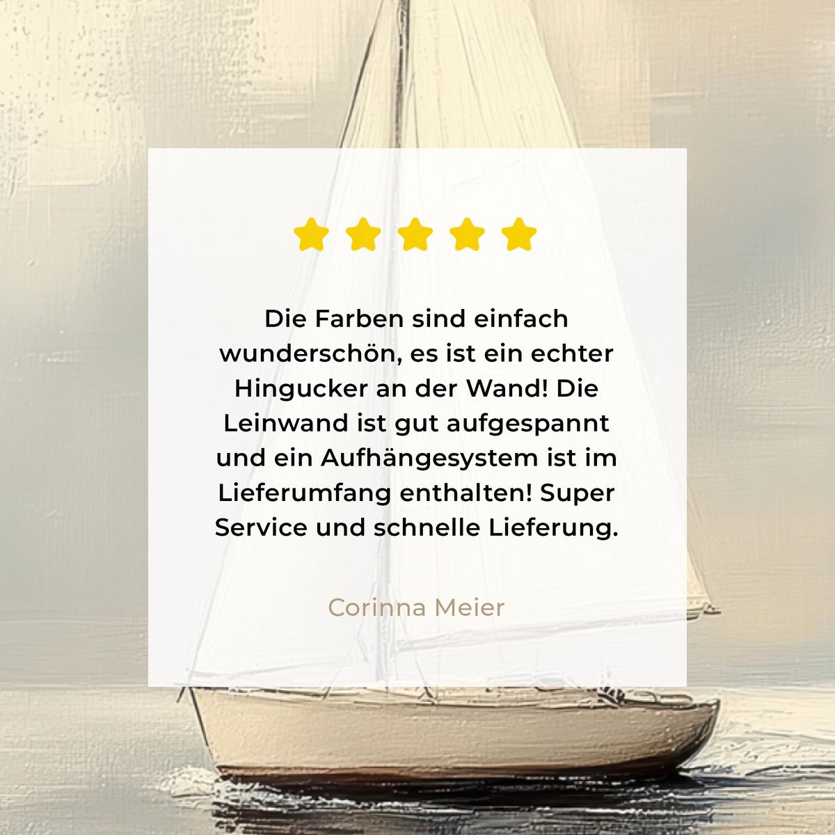 LEINWANDBILD Segelschiff - Meer - Bewölkt Wandbild 40x30 cm - Creme, Textil (40/30cm) - MuchoWow