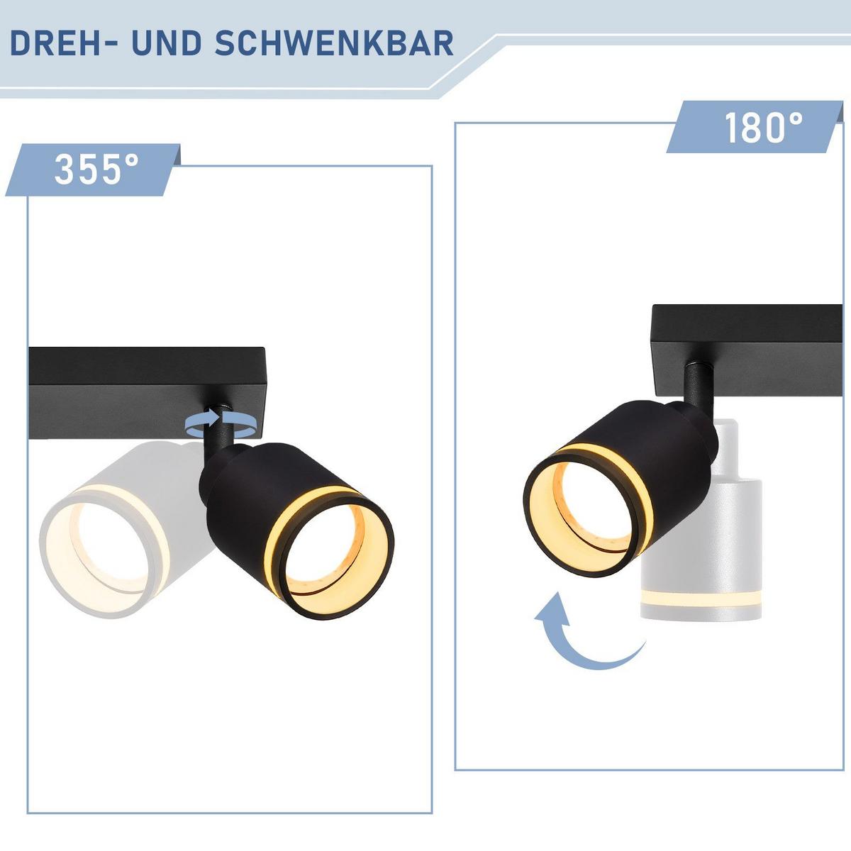 DECKENSTRAHLER Remscheid 3-flammig 42/5/15.7 cm - Schwarz, Metall (42/5/15.7cm) - Nettlife