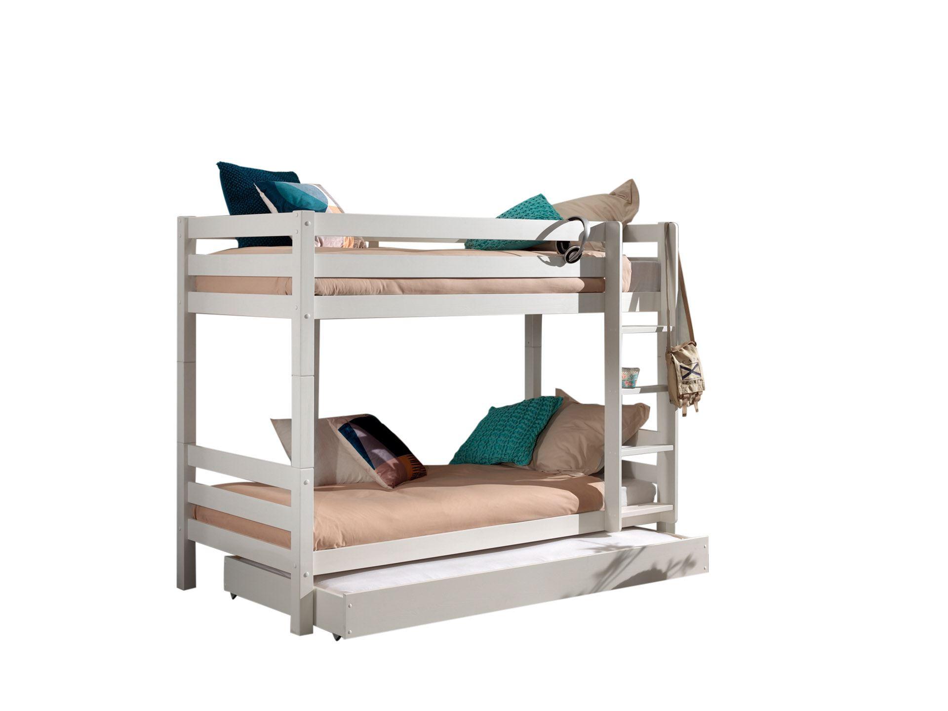 ETAGENBETT Karolina 210x161x105 aus Massivholz in Weiß - Weiß, Holz (90/200cm) - 58aufmkessel
