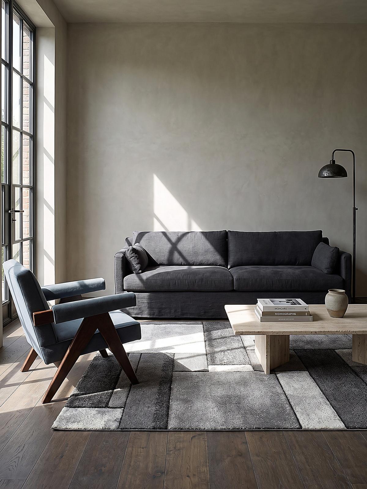 KURZFLORTEPPICH Patchwork BIENO Polypropylen Grau 120 x 170 cm - Grau, Textil (120/170cm) - KADIMA DESIGN