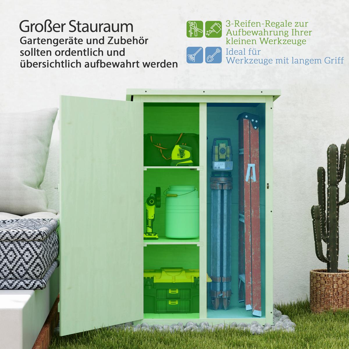 GERÄTESCHUPPEN Tannenholz Grün - Grün, Holz (56/115/75cm) - Outsunny