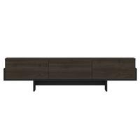 TV-MÖBEL mit 3 abklappbaren Türen gestreift 30/180/44,6 cm - Schwarz, Holzwerkstoff (30/44.6/35cm) - Calicosy