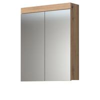 SPIEGELSCHRANK Asteiche 60 x 77 cm, Badschrank 2-türig - Eichefarben, Glas/Holzwerkstoff (60/77/17cm) - Top.Furn