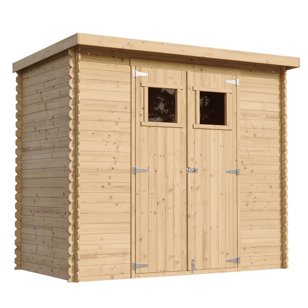 HOLZ-GARTENHAUS mit imprägniertem BodenB239xL142xH200 cm/ 2,63 m2 - M310+M310G - Beige, Holz (239/206/142cm) - Timbela