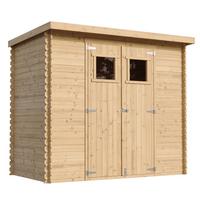 HOLZ-GARTENHAUS mit imprägniertem BodenB239xL142xH200 cm/ 2,63 m2 - M310+M310G - Beige, Holz (239/206/142cm) - Timbela