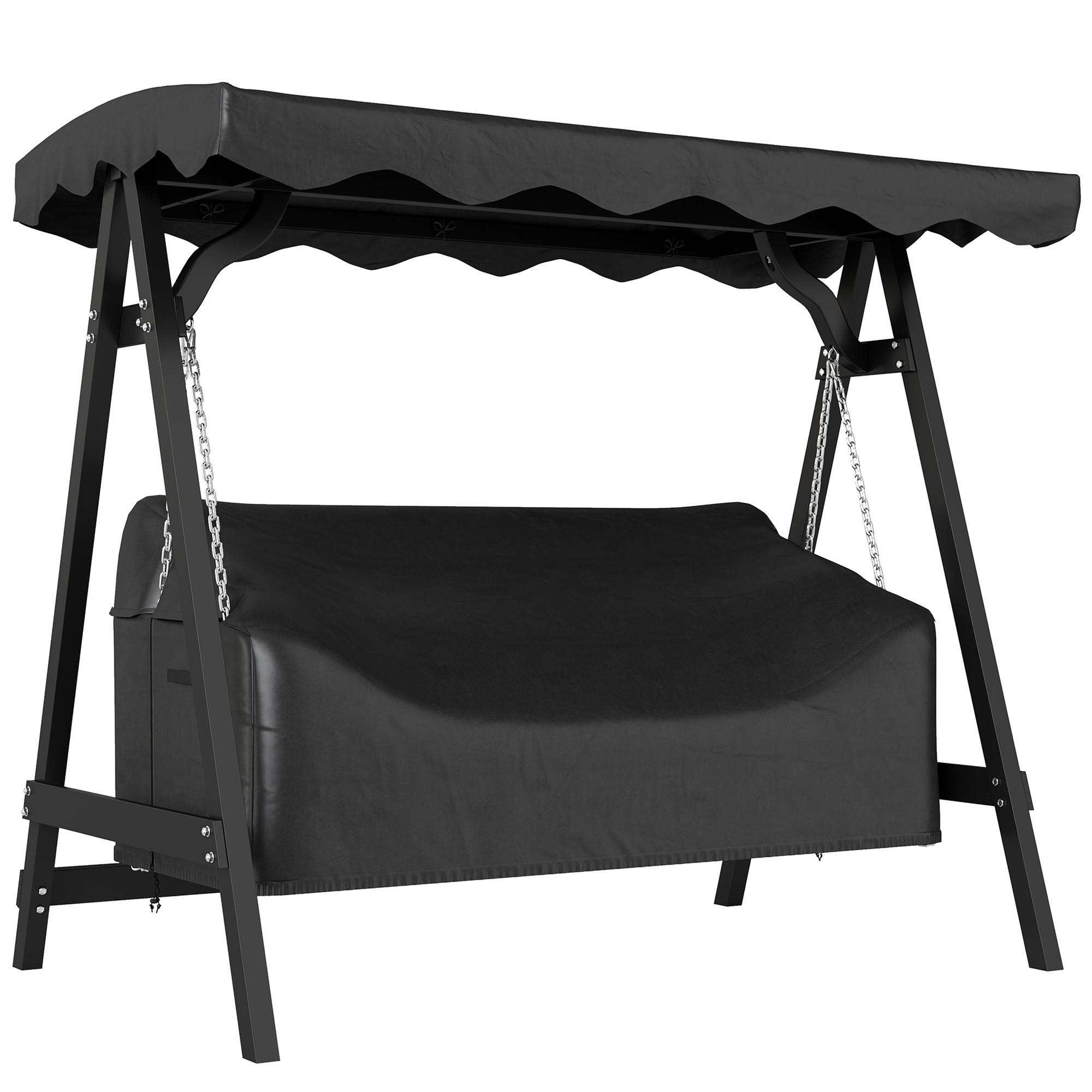 GARTENSCHAUKEL-ABDECKUNG Oxford-Stoff Schwarz - Schwarz, Textil (76/81/185cm) - Outsunny