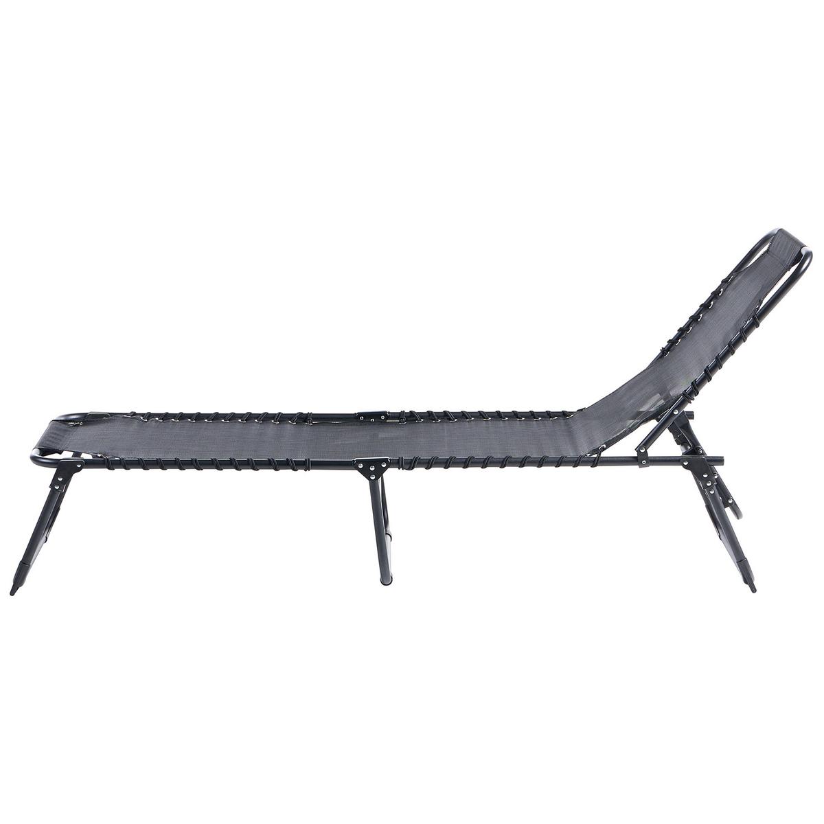 SONNENLIEGE Schwarz Ambato - Schwarz, Metall (58/30/188cm)