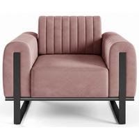 SESSEL Parissa 106 cm - Pink/Schwarz, Holz/Metall (106/79/92cm) - Selsey