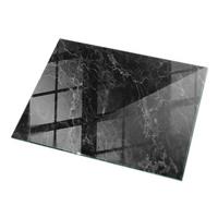 TISCHPLATTE 120x80 cm Marmormuster mit Adern - Schwarz, Glas (0.4/120/80cm) - TULUP