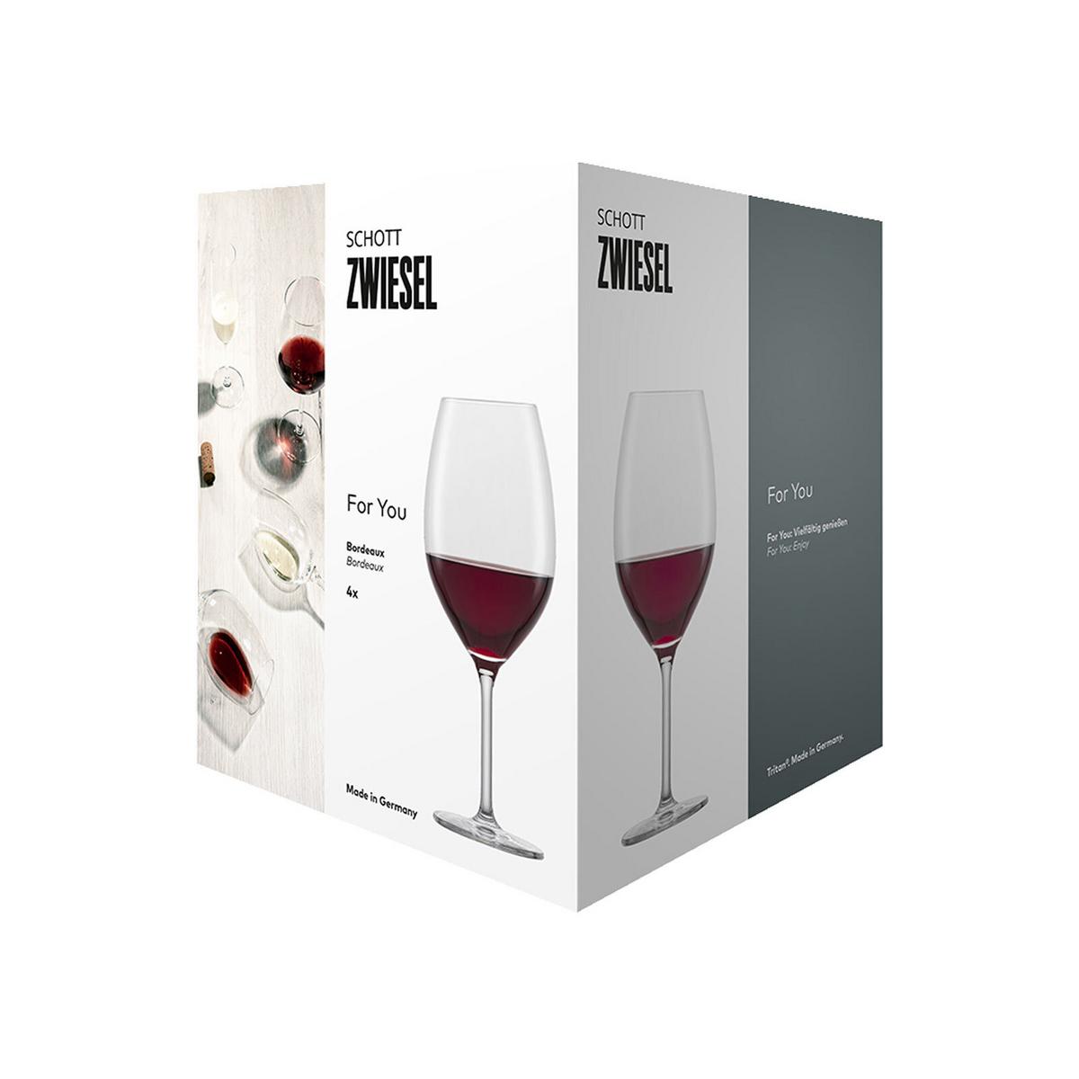 BORDEAUX ROTWEINGLAS For you transparent 600 ml 4er Set - Transparent, Glas (0.6L) - Schott Zwiesel