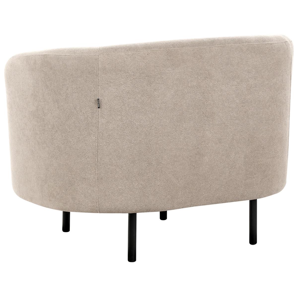 SESSEL Taupe Loen - Beige/Schwarz, Textil (105/79/70cm) - Beliani