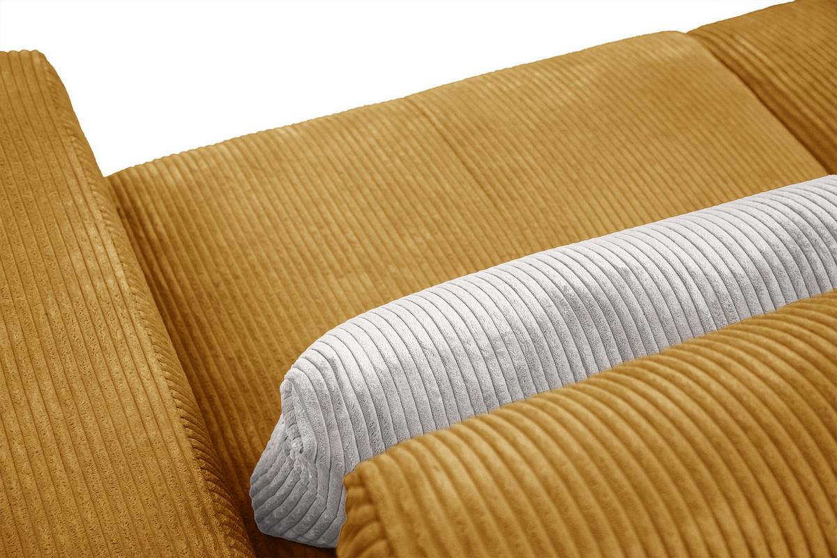 SOFA OLI 3-Sitzer, safran - Gelb, Holz/Textil (208/91/108cm) - Wozimo