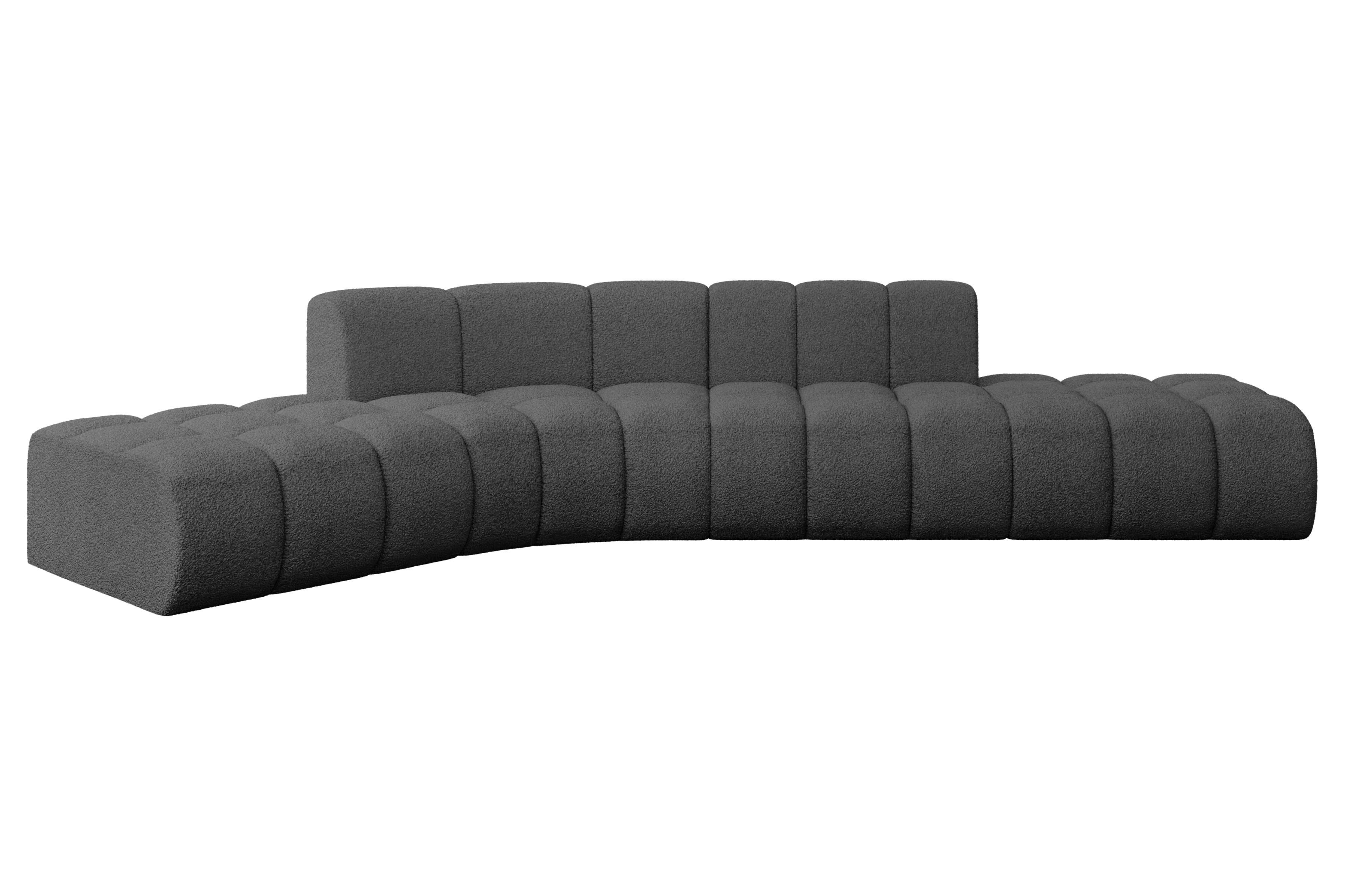 ECKSOFA modulares Sofa Solven-L1 - 380x174x70 cm Grau - Grau, Holzwerkstoff/Textil (380/174cm) - ALTDECOR
