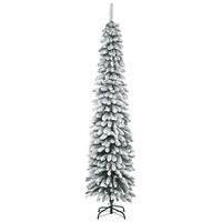KÜNSTLICHER Weihnachtsbaum, 210 cm Christbaum mit 490 Spitzen für Weihnachten - Weiß/Grün, Kunststoff/Metall (210cm) - HOMCOM