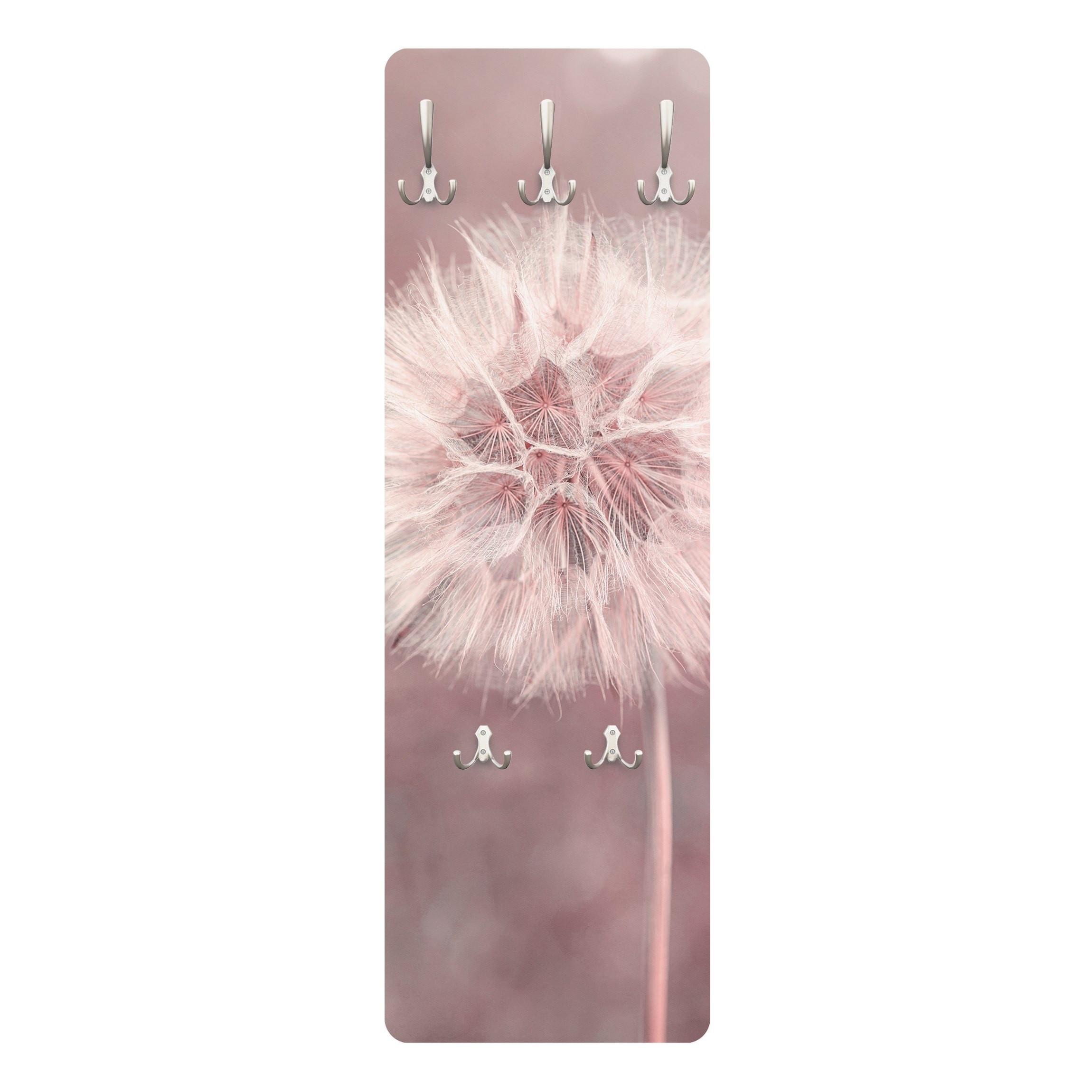 WANDGARDEROBE - Pusteblume Bokeh rosa 34/105 cm - Rosa, Holzwerkstoff (34/105/1.6cm) - Bilderwelten