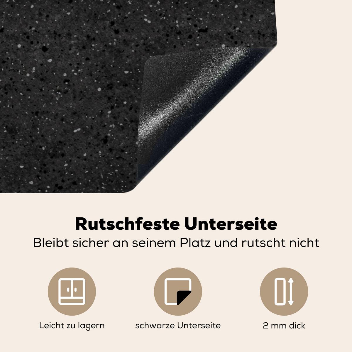 HERDABDECKPLATTE Granit - Schwarz - Grau Ceranfeldabdeckung 85x52 cm - Anthrazit, Kunststoff (85/52/0.2cm) - MuchoWow
