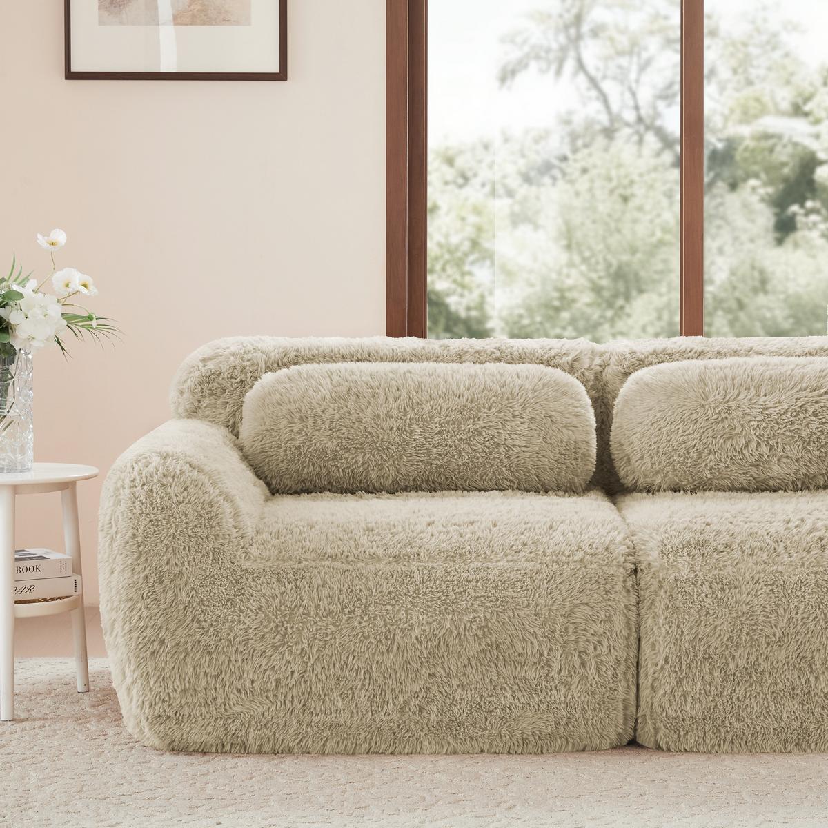 2-SITZER SOFA Beige ergonomisch & montagefrei - Beige, Textil (204/73/104cm) - Urban Meuble