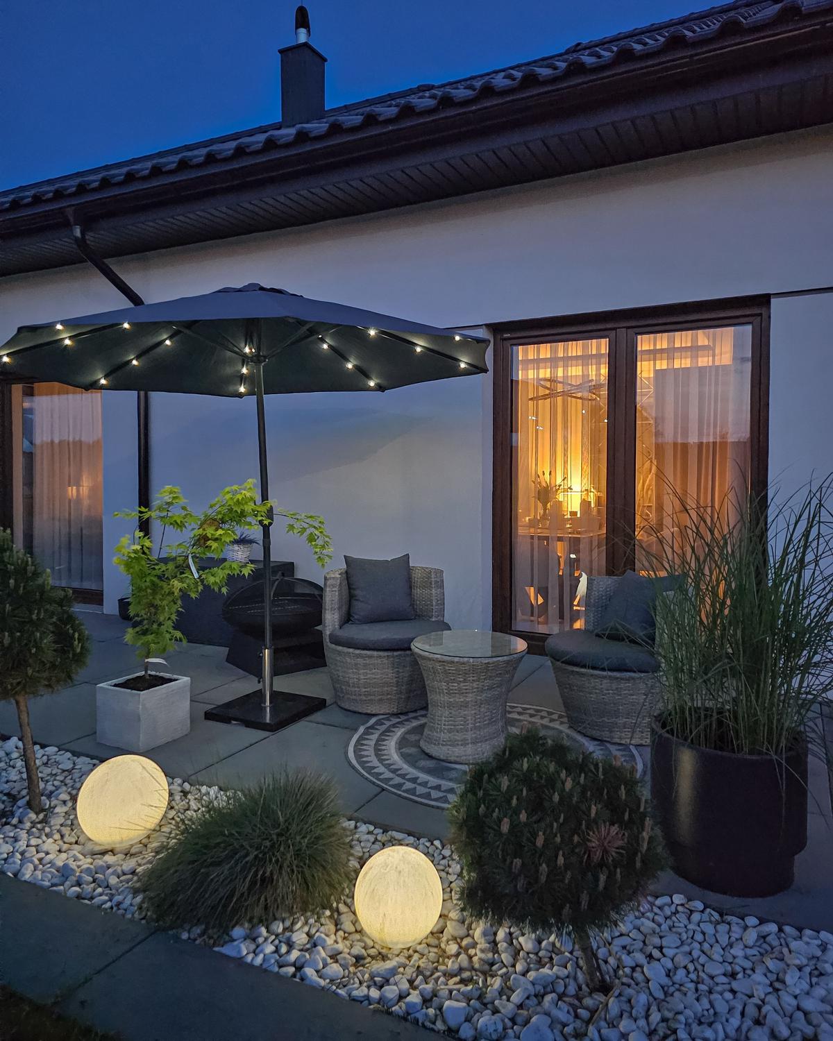 BALKONSET 2-Sitzer Rattan grau Auflagen grau Capri - Grau, Kunststoff/Textil - Beliani