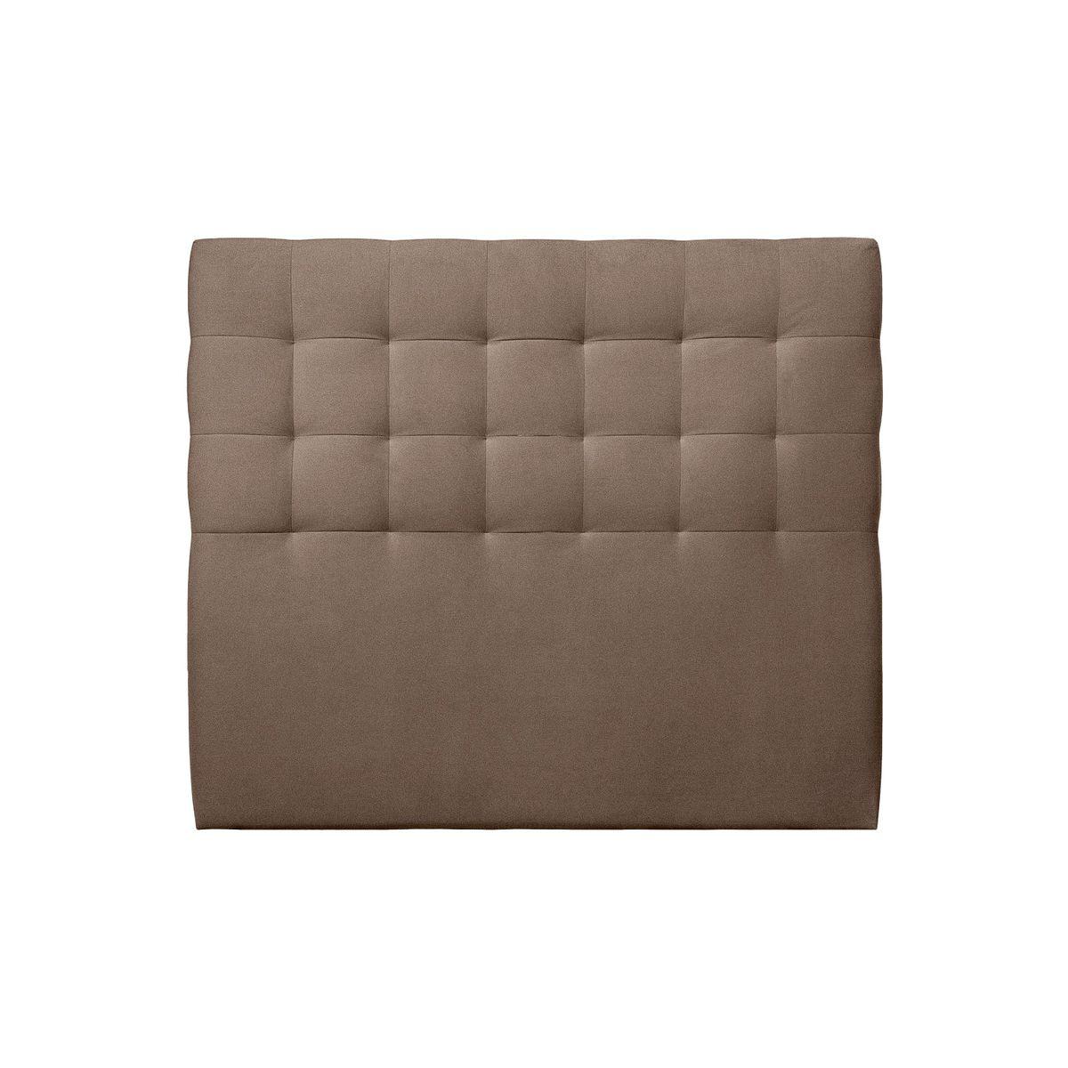 KOPFTEIL gepolstert - Gesteppt – taupefarbener Samtstoff - 135 cm - Taupe/Beige, Karton/Holz (135/120/10cm) - Sommeil de Plomb