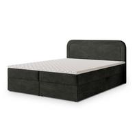 BOXBETT ARMEL 140x200 cm mit Matratze und Topper - Schwarz - Schwarz, Holz (140/200cm) - MASSENO