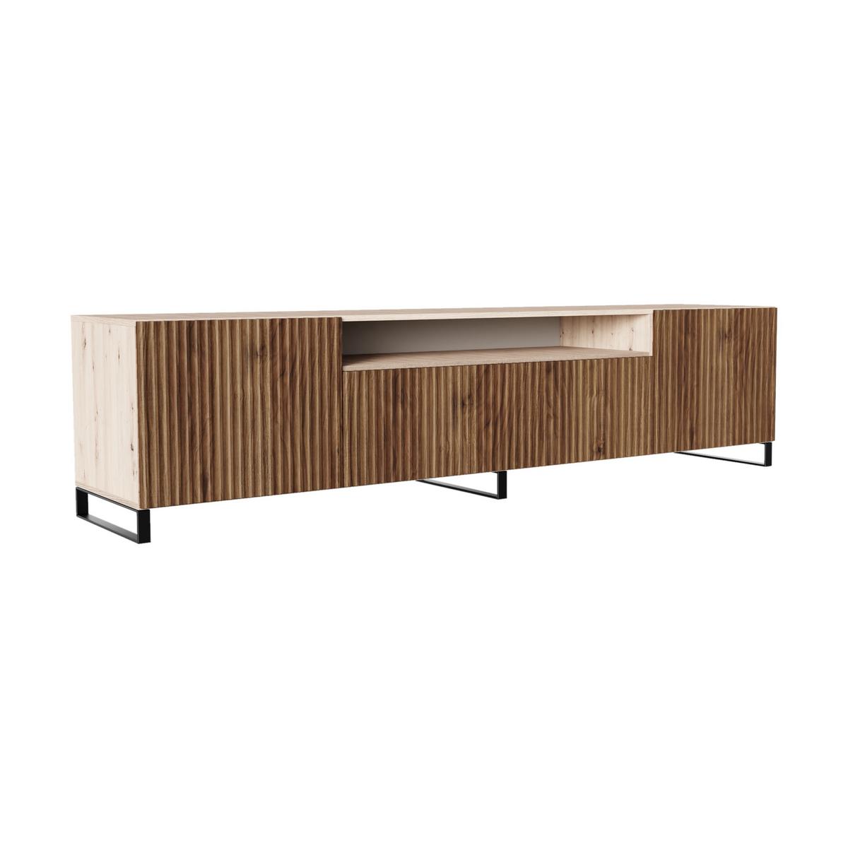 LOWBOARD VAREN 200/41/40 cm, Stand-TV-Schrank Eiche Artisan / Eichefarben - Eichefarben/Braun, Holzwerkstoff (200/41/40cm) - MASSENO