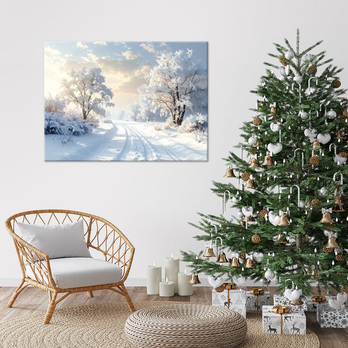 LEINWANDBILD Weihnachten 45x30cm - Weiß, Textil (45/30cm) - Feeby