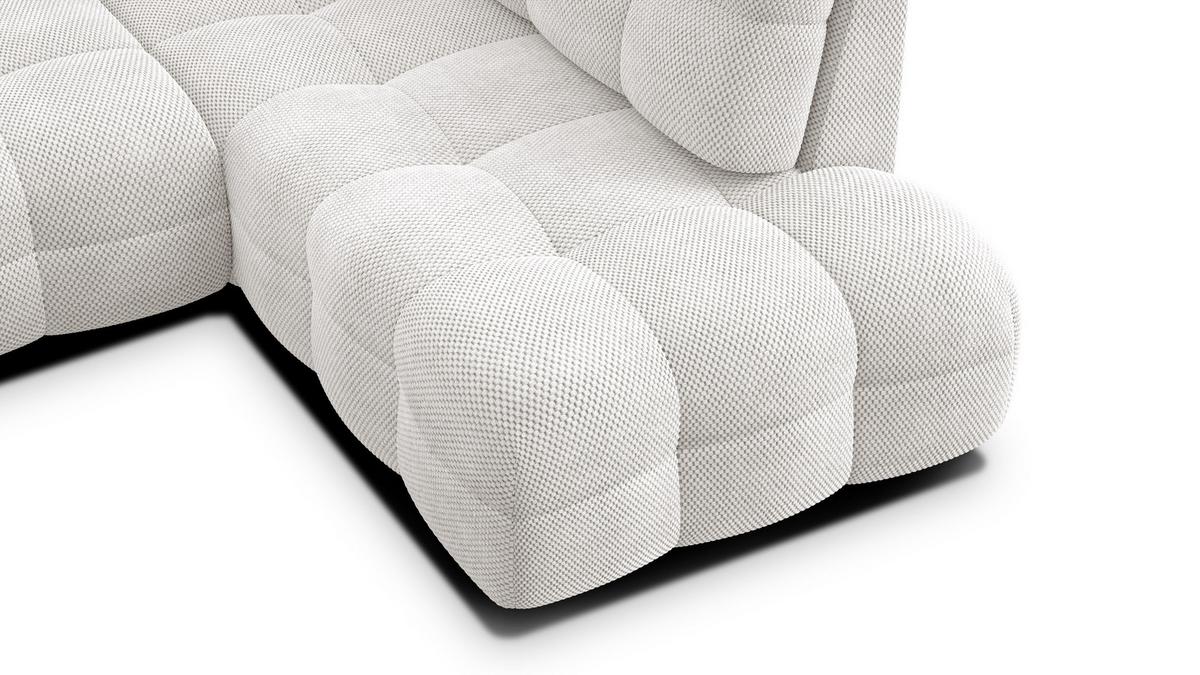 ECKSOFA MELLOW 5-Sitzer, creme - Creme/Schwarz, Holz/Textil (283/191cm) - Wozimo