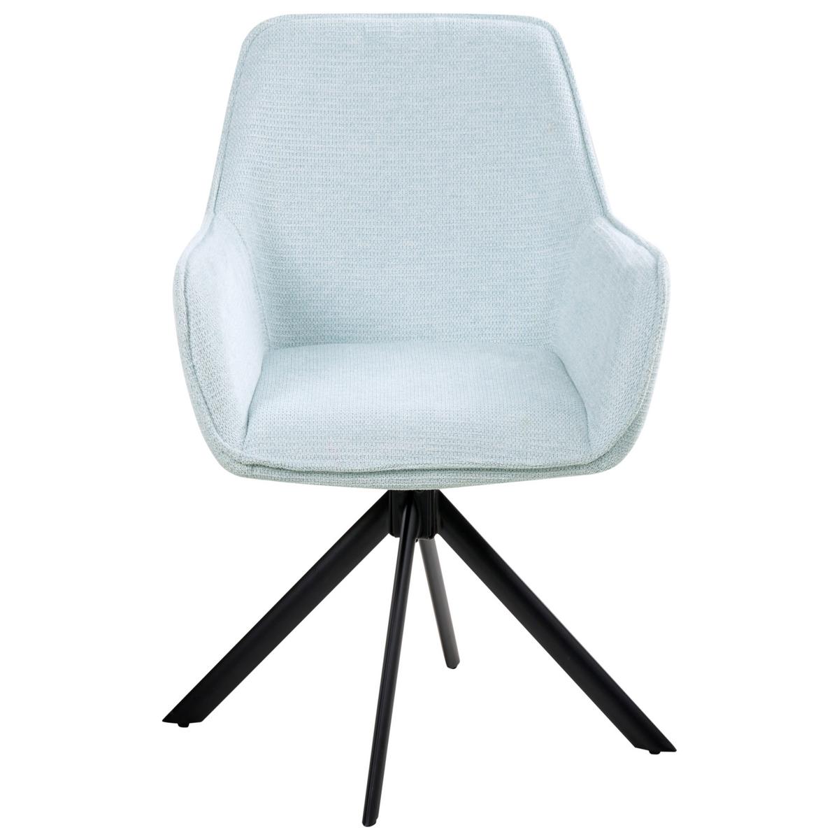 ESSZIMMERSTUHL drehbar Kunstleinen Hellblau Mornas - Hellblau, Textil (58/84/68cm) - Beliani