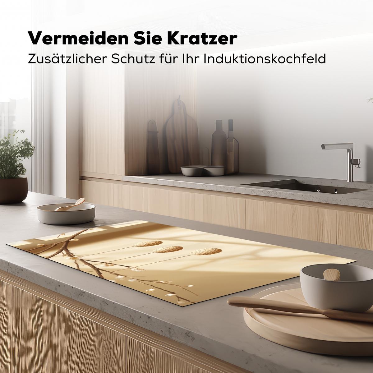 HERDABDECKPLATTE Beige - Osterkuchen - Eier Induktionsschutz 91.2x52 cm - Beige, Kunststoff (91.2/52/0.2cm) - MuchoWow