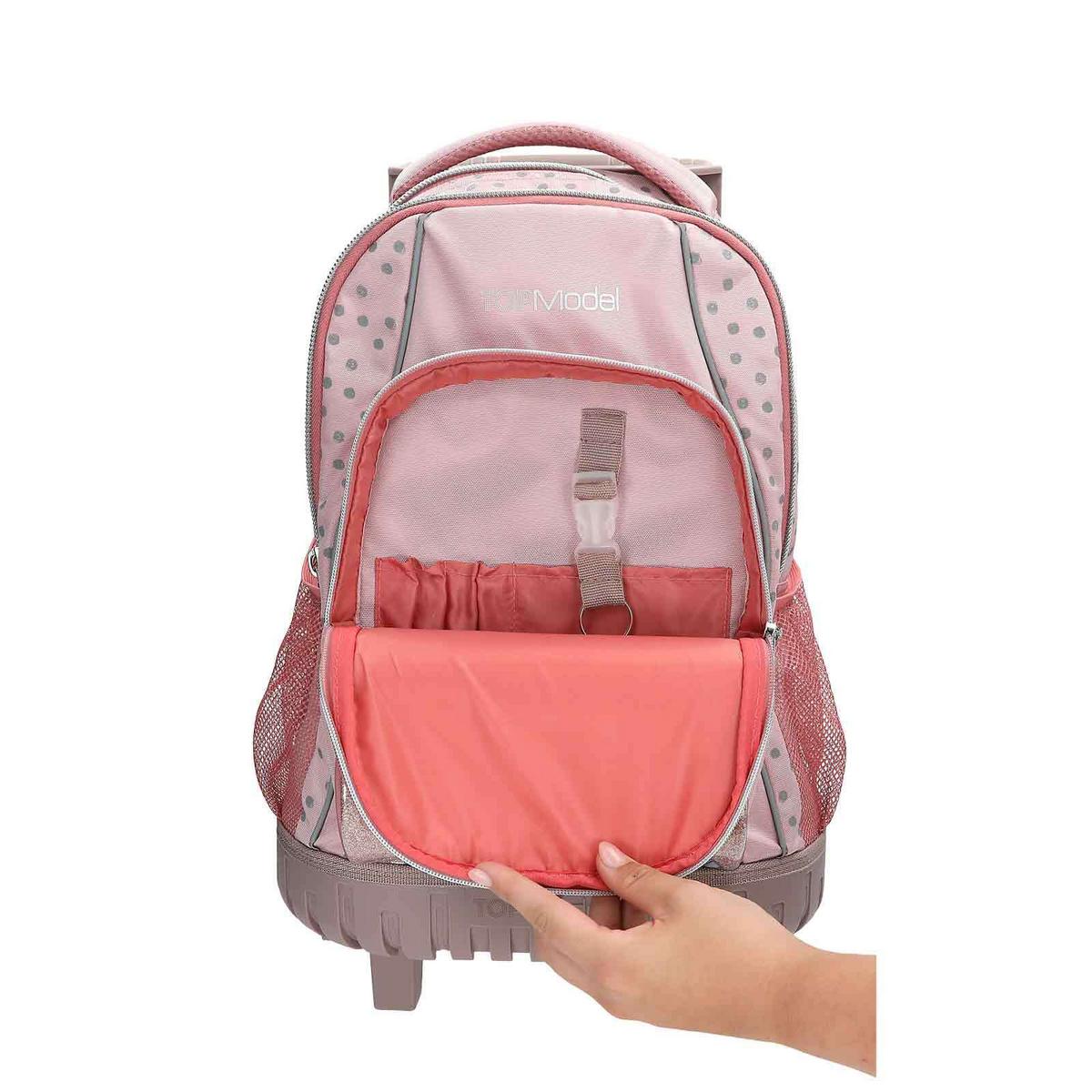 SCHULRUCKSACK TROLLEY DOTS TOPModel rosa 23 x 34 x 54 cm - Rosa, Textil (34/23cm) - Depesche Germany