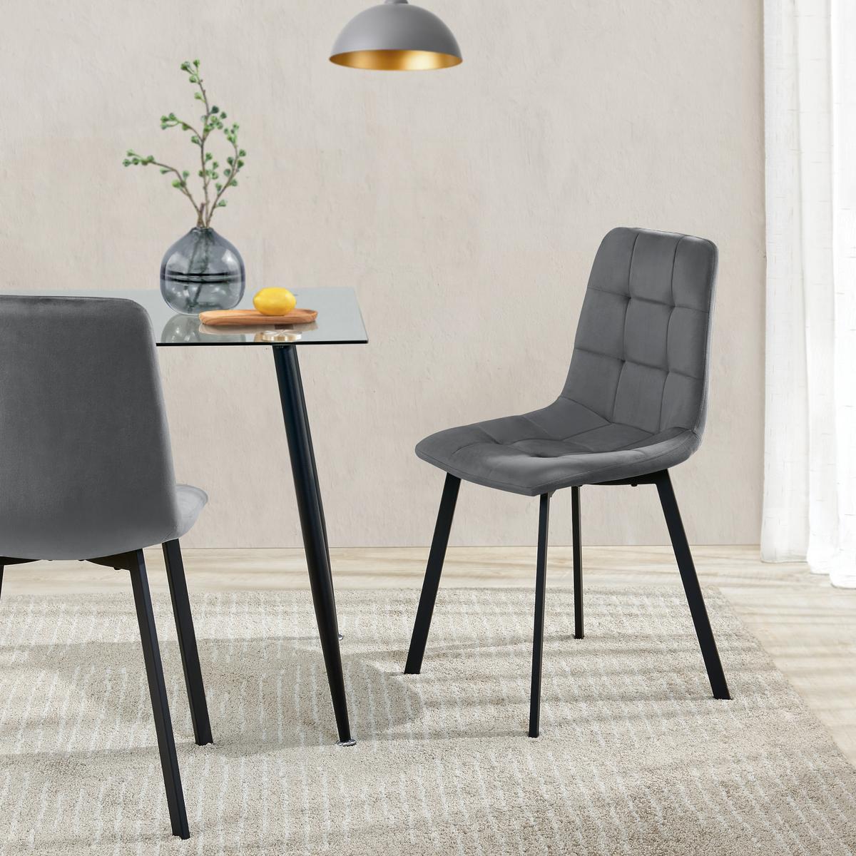 ESSZIMMERSTUHL Lexnitz im 2er-Set - Grau, Metall (44/89/52cm) - [en.casa]