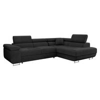 ECKSOFA Torezio, Seite: Rechts - Schwarz, Holz/Textil (274/203cm) - MIRJAN24