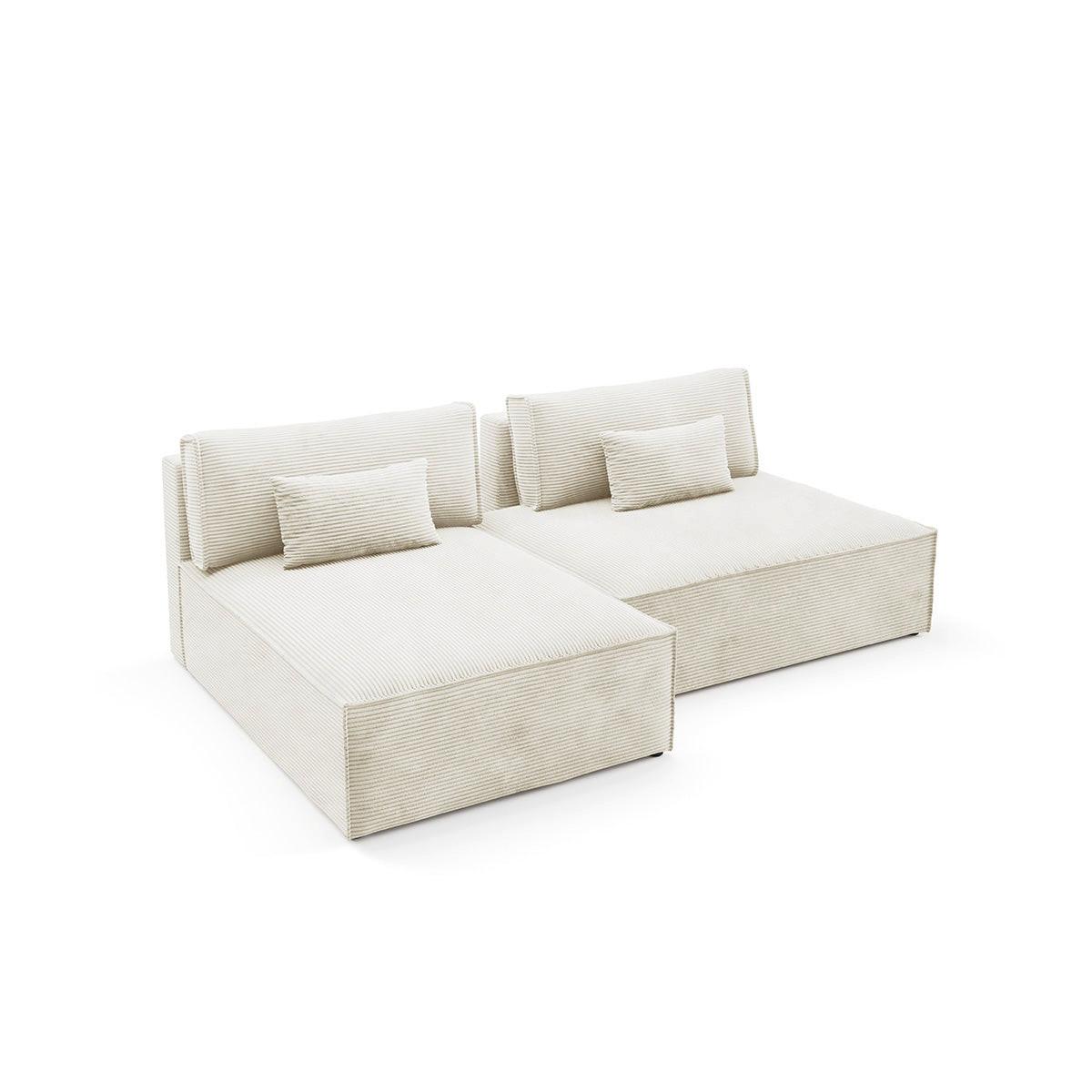ECKSOFA Georgia Cremeweiß - Weiß, Holz (236/148cm) - Petits-meubles