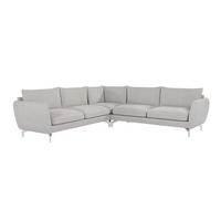 ECKSOFA Elou Silber Microfaser - Chromfarben/Silberfarben, Holz/Textil (276/276cm) - S-Style