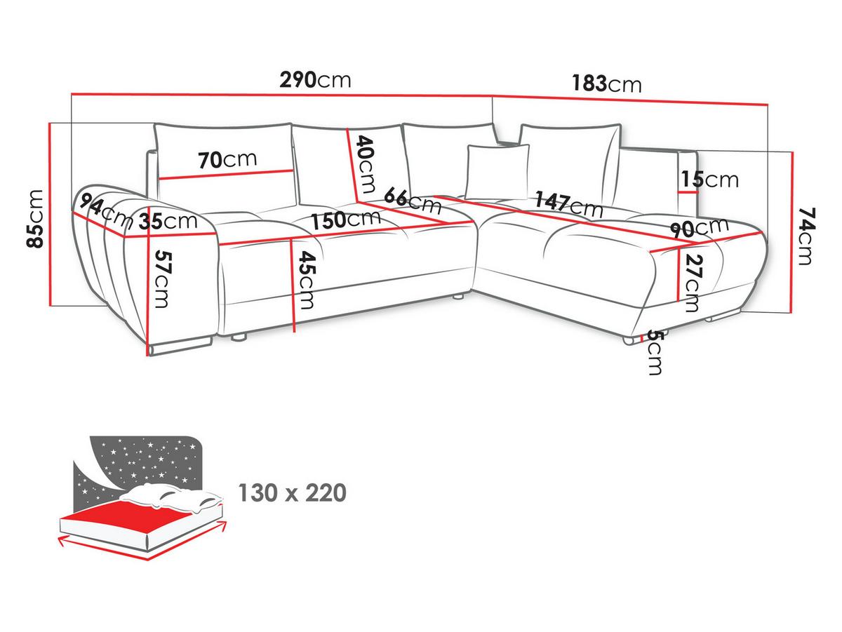ECKSOFA Forest, Seite: Links - Schwarz/Bronzefarben, Holz/Kunststoff (290/183cm) - MIRJAN24