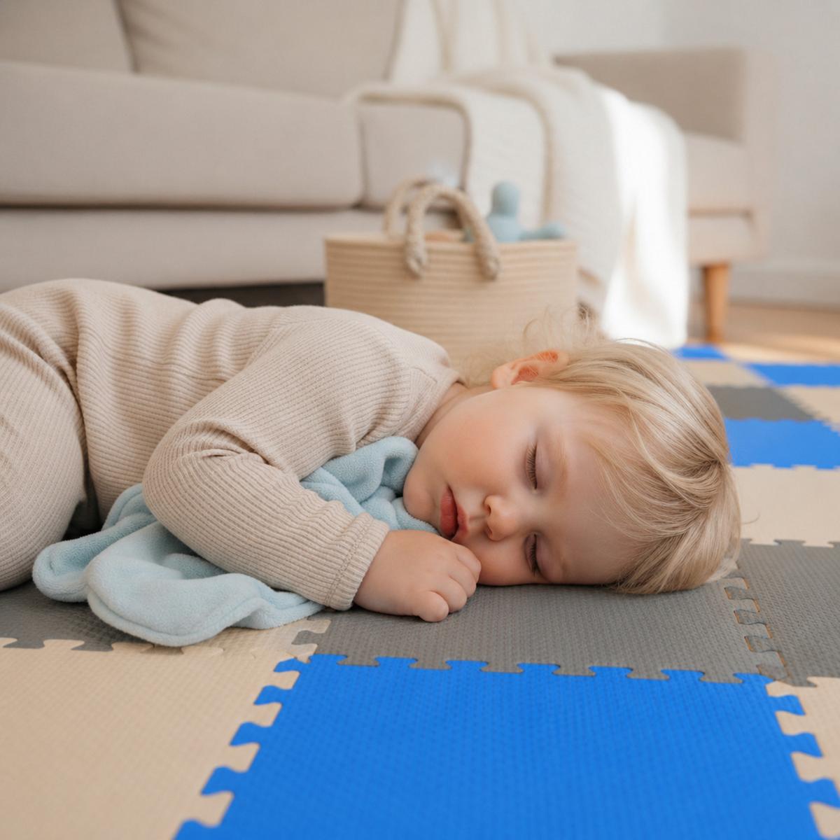 SPIELMATTE ab Null - 270/90 cm Puzzlematte Grau - Multicolor, Kunststoff (30/30cm) - Littletom