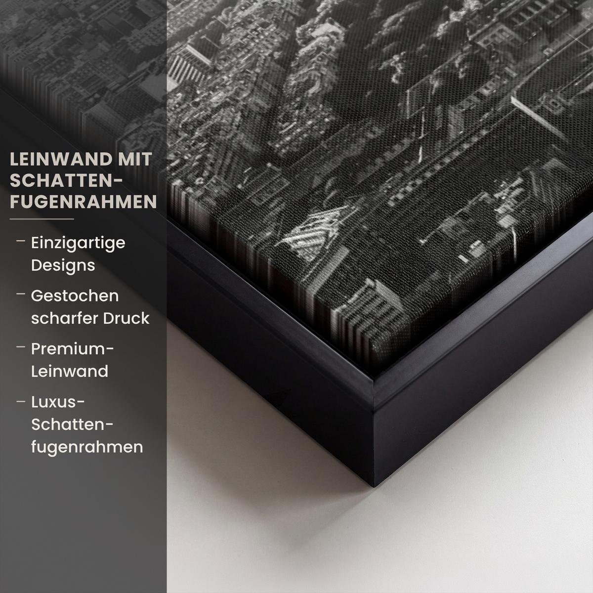 LEINWAND Bilder mit Rahmen - Paris - Skyline - Eiffelturm - Stadt - Wolken - 80x60 - Dunkelgrau, Textil (80/60cm) - MuchoWow