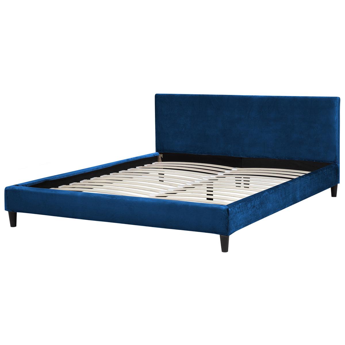 POLSTERBETT 180/200cm Dunkelblau Fitou - Dunkelblau, Textil (180/200cm) - Beliani