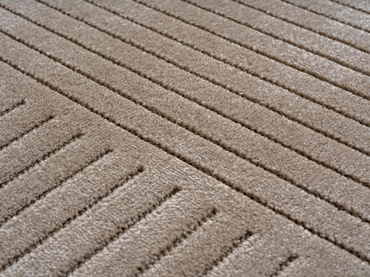 TEPPICH Outdoor ENGADIN in Beige, im Skandi-Stil mit 3D-Design, aus Polypropylen, 80 x 150 cm - Beige, Textil (150/80cm) - KADIMA DESIGN