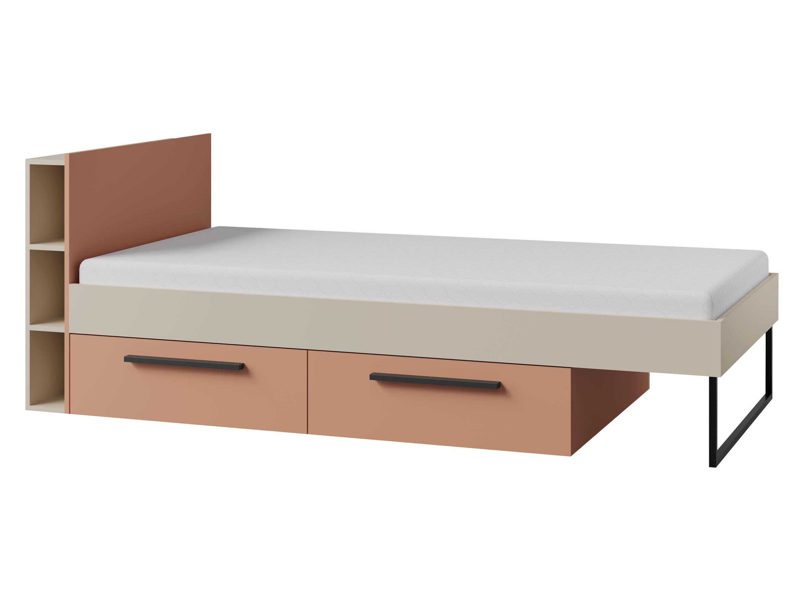 JUGENDBETT Lorin LO11 L / P - Kaschmir/Rosa, Holzwerkstoff (90/200cm) - MIRJAN24