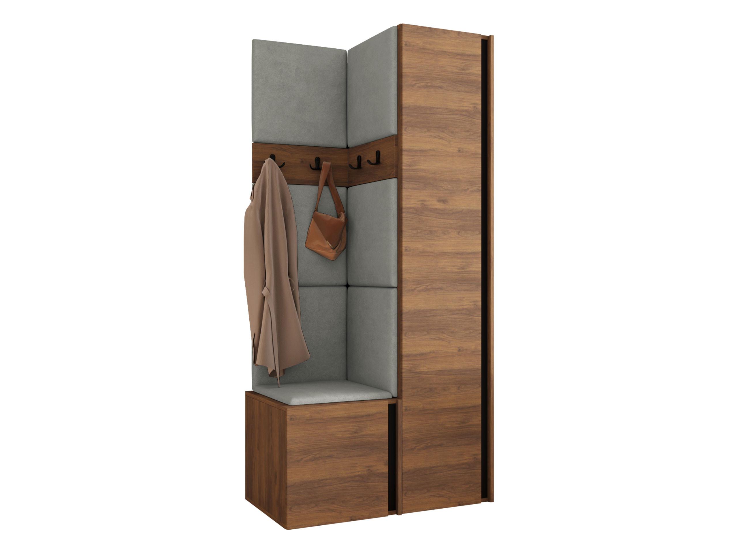 GARDEROBEN-SET Orion XXIV - Nussbaumfarben/Grau, Holzwerkstoff/Kunststoff (82/186/46cm) - MIRJAN24