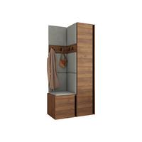 GARDEROBEN-SET Orion XXIV - Nussbaumfarben/Grau, Holzwerkstoff/Kunststoff (82/186/46cm) - MIRJAN24