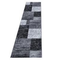 TEPPICH Kurzflor INN in Schwarz, abstrakt kariert, 80 x 300 cm - Schwarz, Textil (80/300cm) - KADIMA DESIGN