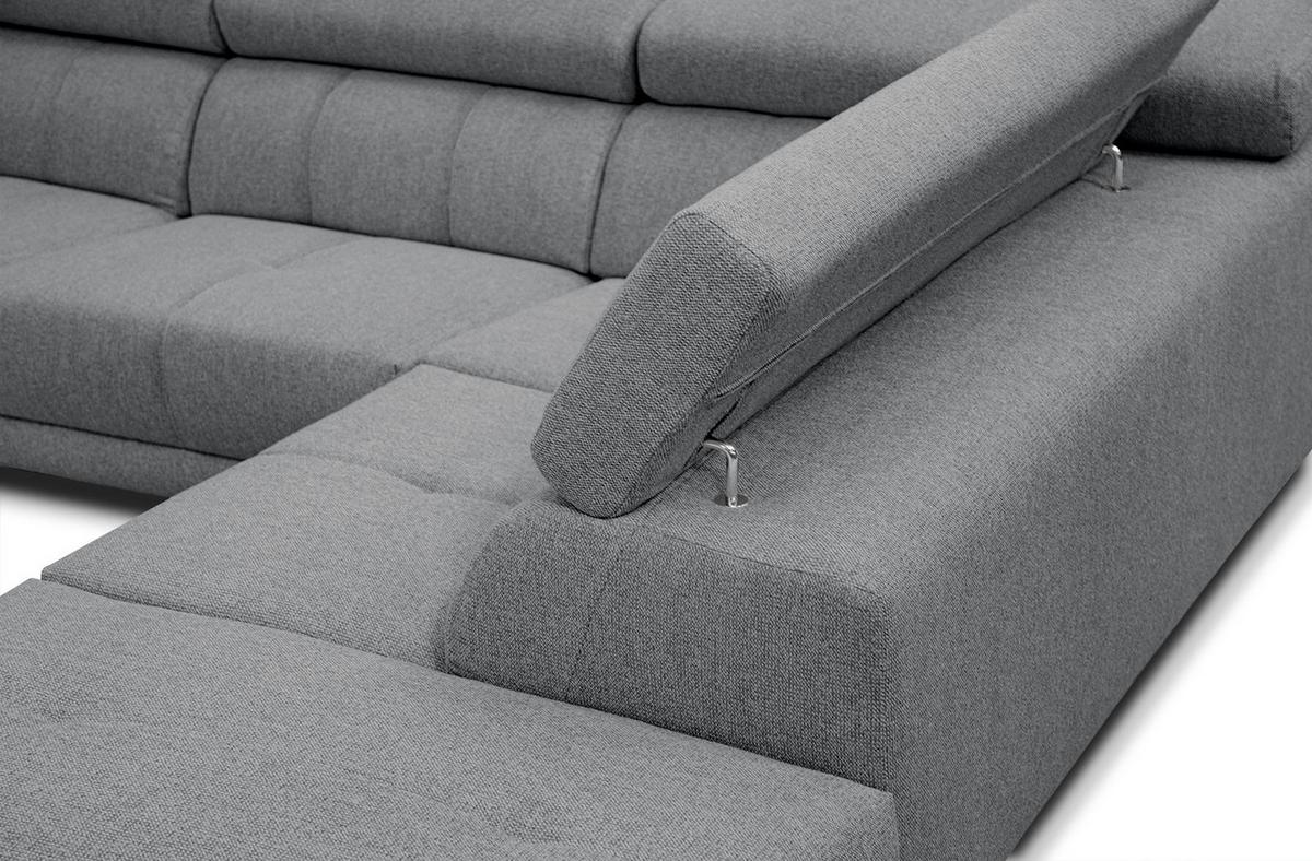 ECKSOFA MORELLO 5-Sitzer, grau - Schwarz/Grau, Holzwerkstoff/Textil (287/228cm) - Wozimo