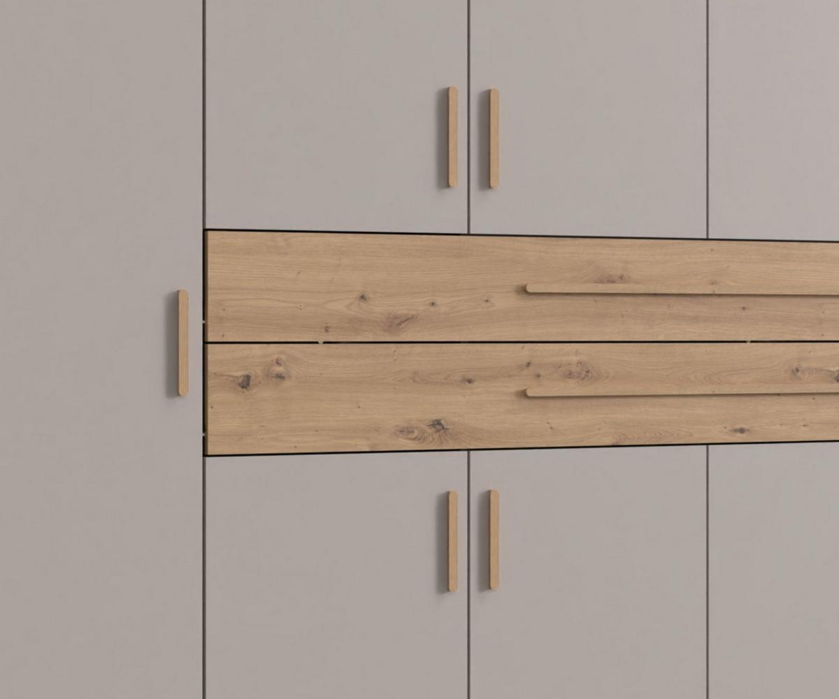 DREHTÜRENSCHRANK B270/H208/T58 cm Beige Grau, Kleiderschrank mit 2 großen Schubkästen & Griffen in Eiche Artisan Dekor / 22642 - Greige/Eiche Artisan, Holzwerkstoff/Kunststoff (270/208/58cm) - luma-home