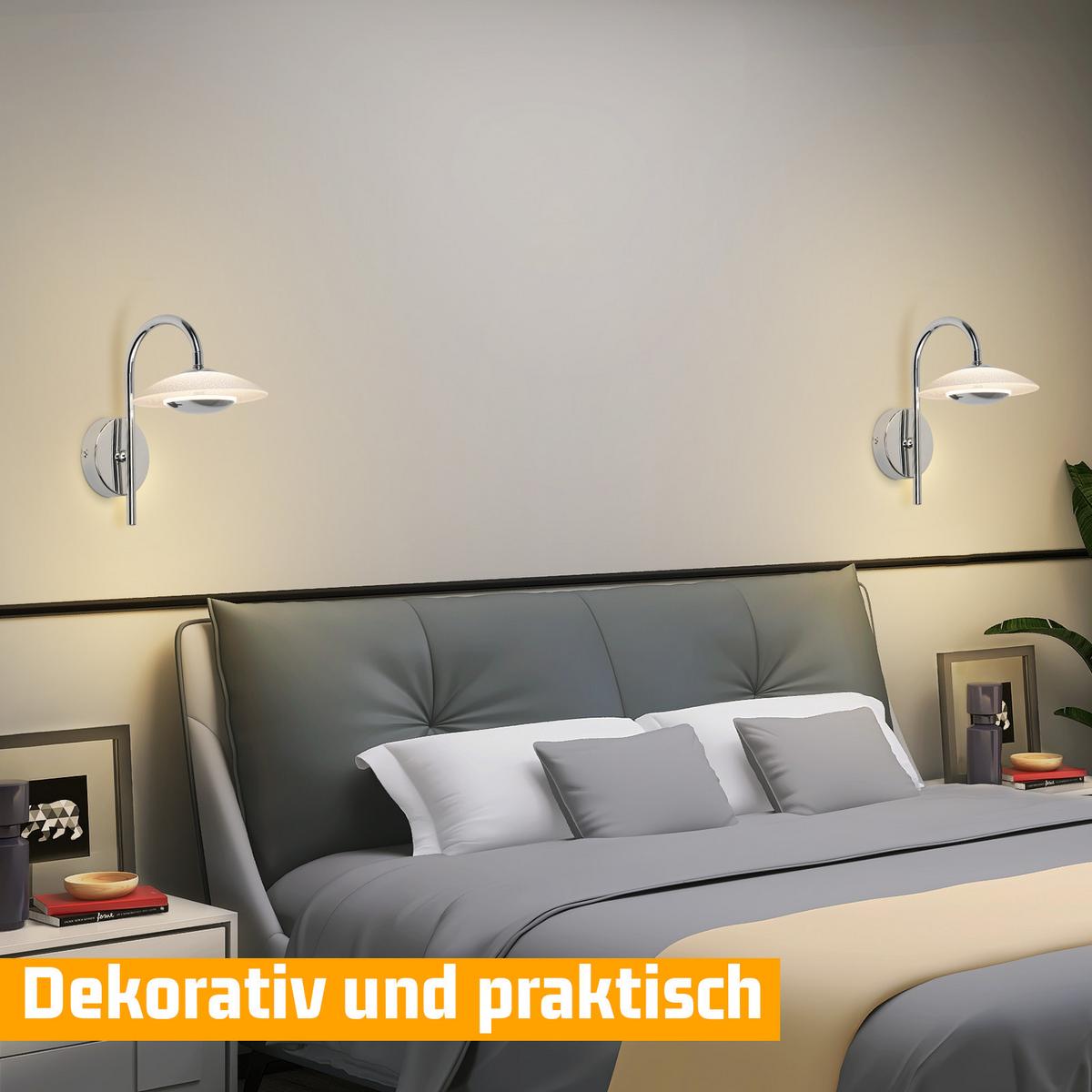 LED-WANDLEUCHTE Flashing 23.6/16/25.2 cm - Silberfarben, Metall (16/25.2/23.6cm) - ZMH