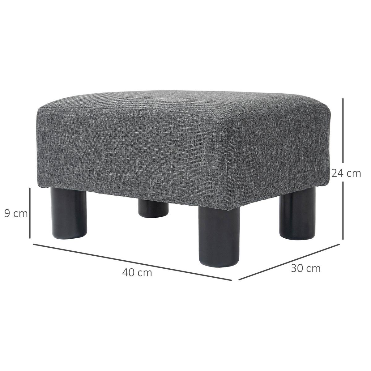SITZHOCKER Hocker mit Leinenoptik, Dunkelgrau - Dunkelgrau, Kunststoff (30/24/40cm) - HOMCOM