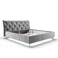 POLSTERBETT ANNY Silber Velvet - Silberfarben, Textil (200/200cm) - KAWOLA