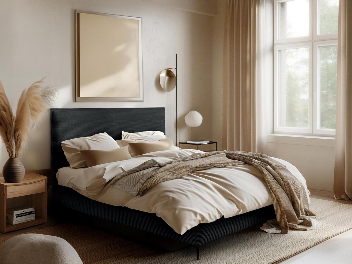 POLSTERBETT Puretta - Anthrazit/Schwarz, Holzwerkstoff/Textil (160/200cm) - MIRJAN24